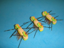 FLY FISHING FLIES - Tan/Yellow MONTANA CHERNOBYL ANT Size #10 (6 pcs.)
