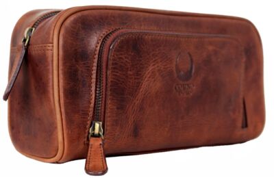 Handgefertigt Kulturbeutel Herren Leder Kulturtasche Damen