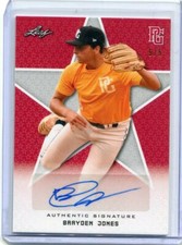 2020 Leaf Perfect Game Autographs Red Brayden Jones Auto 5/5