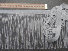 Gardinen Fransenborte weiß 14cm hoch Hochglanzgarn Meterware
