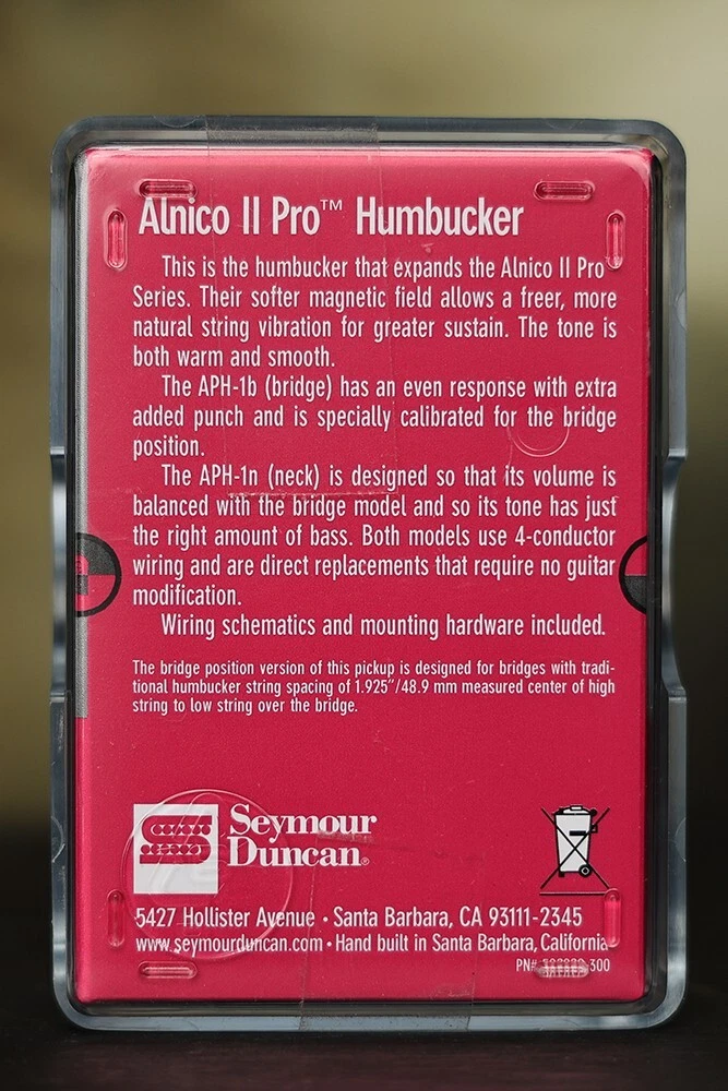 SEYMOUR DUNCAN APH-1n Alnico II Pro Humbucker Pickup Neck Black
