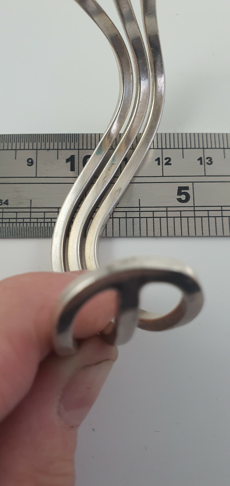 Photo 7 of Sterling Silver bracelet by taxco mexico TS-102 - 3 Row Twist 31g ~ 6.5", B19
