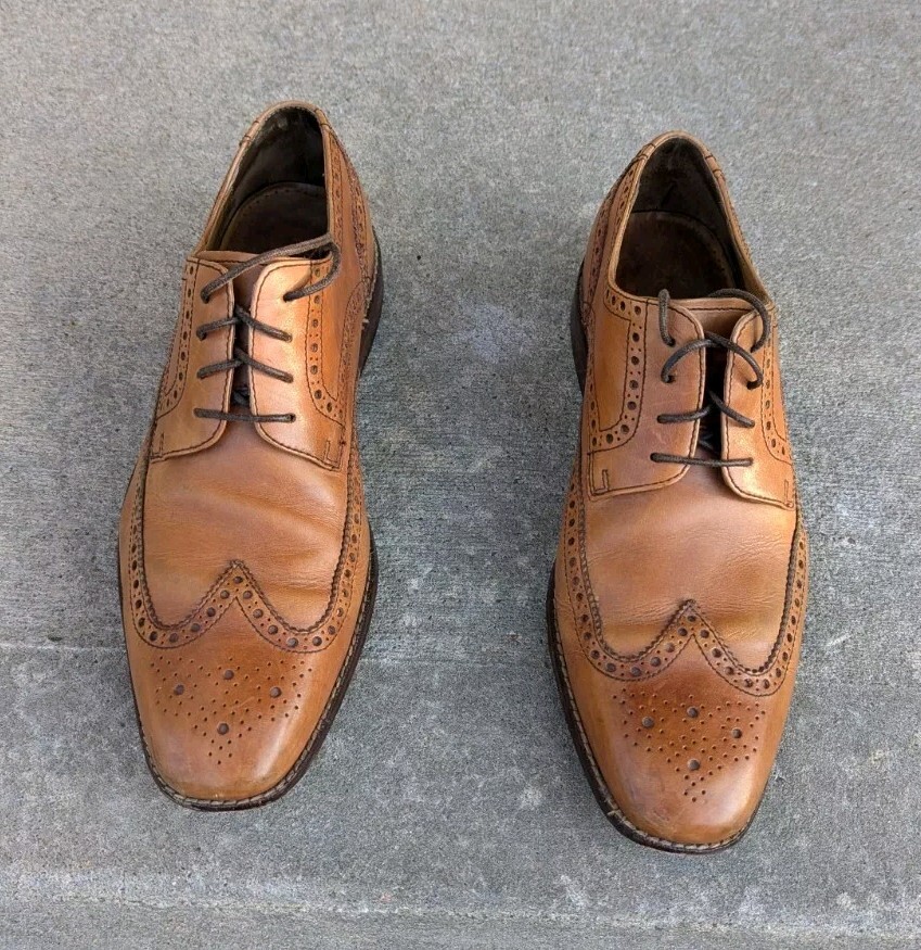 Cole Haan Tan Light Brown Leather Wingtip Oxford C09303 Mens 10 M COLE HAAN MEN main image 3