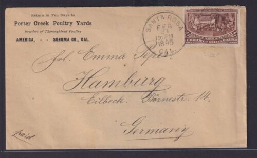 Lettera USA EF 77 Colombo scoperta da Santa Rosa California ad Amburgo Eilbeck - Foto 1 di 1
