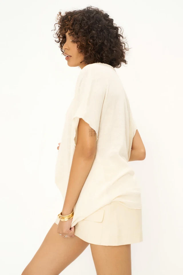 CAMISETA TEXTURIZADA ROSA DE PROJECT SOCIAL T LA URBAN OUTFITTERS - LECHE DE AVENA M Foto 2 de 4