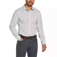 NWT Banana Republic Men's Poplin Dress Shirt, Gray/Blue/Light Blue