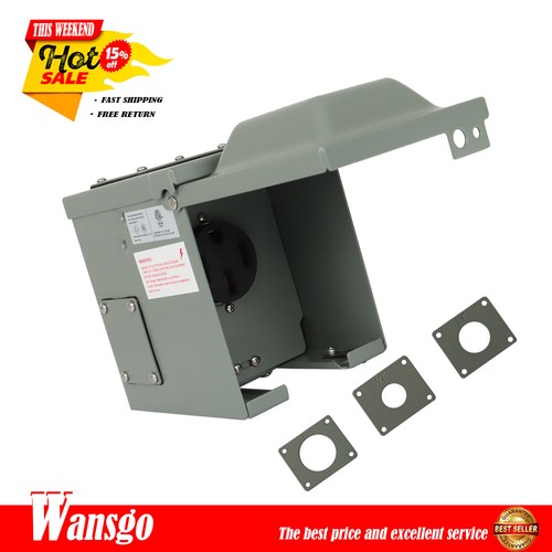 50A 125/250 Volt RV/EV Power Outlet Box Enclosed Lockable Weatherproof