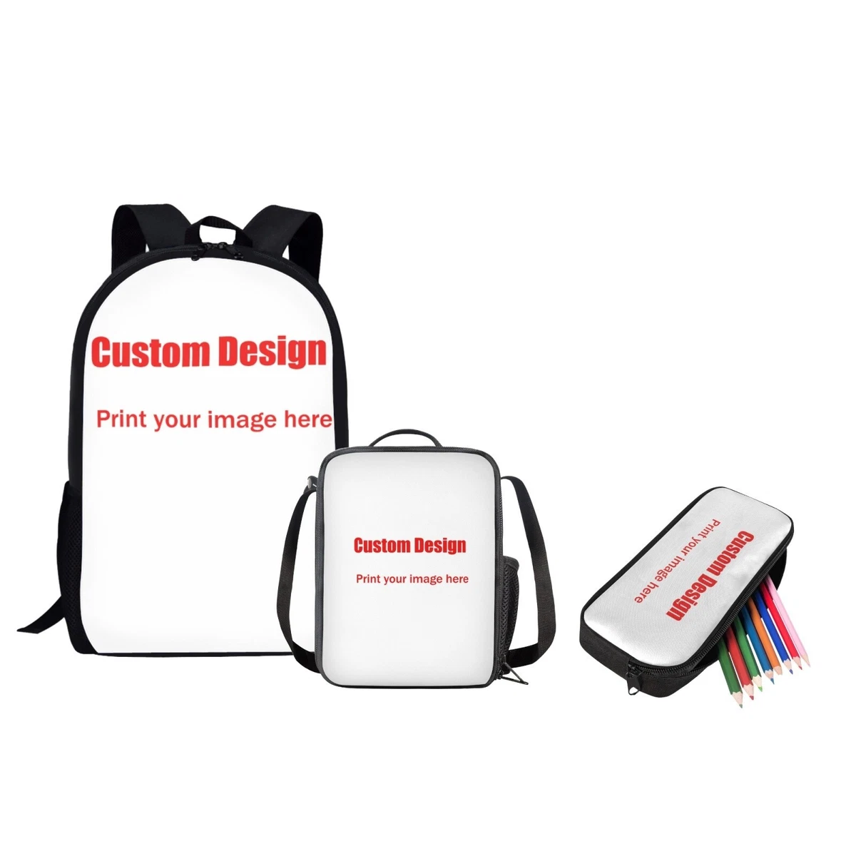 Custom Design Backpack for School Backpack Kids Backpack with Lunch Bag Gift