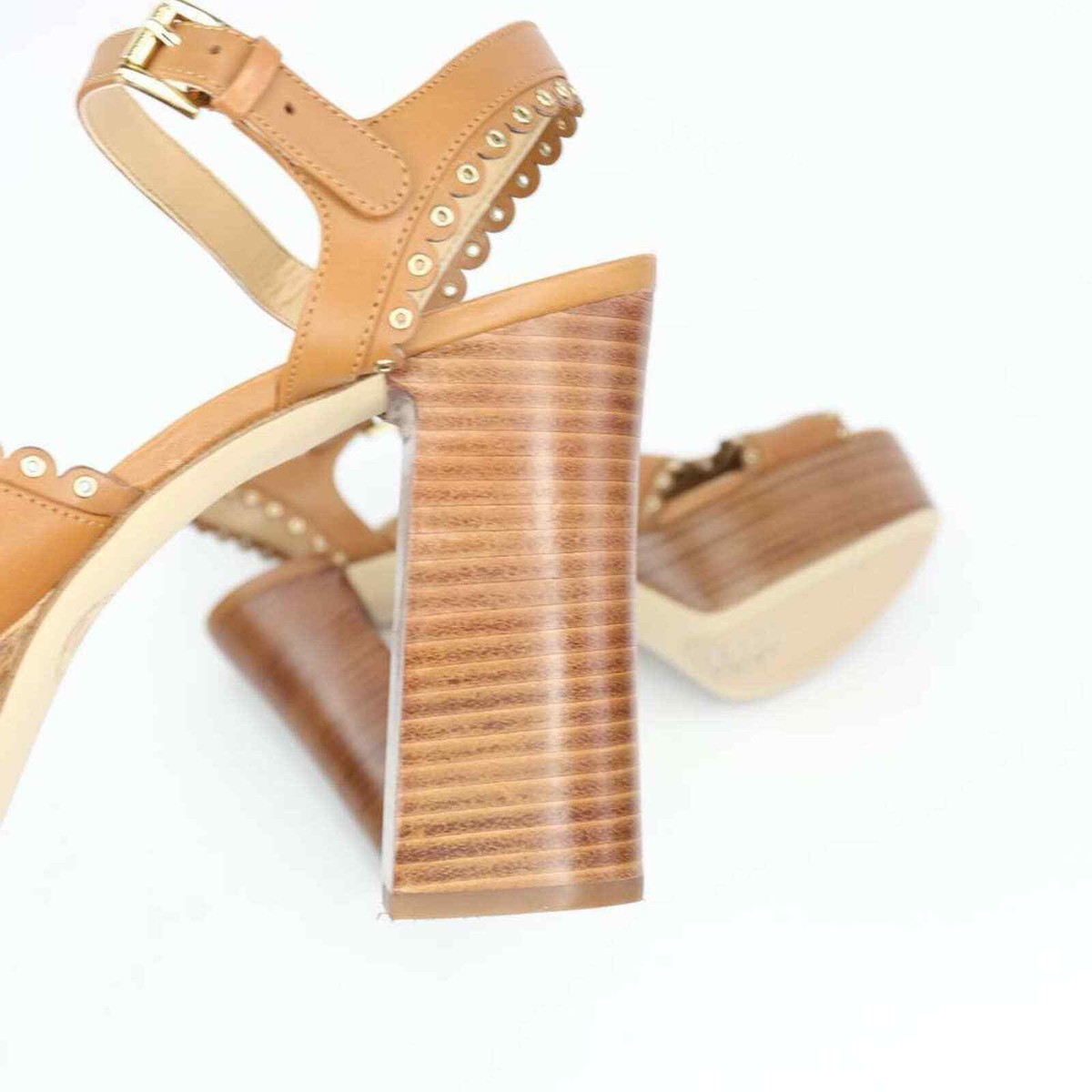 Michael Kors Womens Jessie Sandals Brown Platform Heels  display picture 1