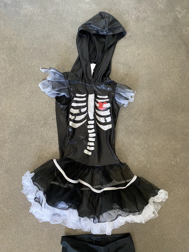 Disfraz esqueleto Halloween niñas talla SM (-6-8) Foto 3 de 4