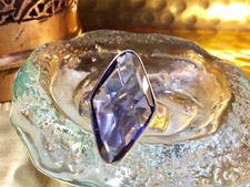 Genuine 925 Sterling Silver and Created Tanzanite Ring Size 10.5