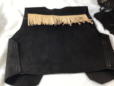Chap-Parel by Gerald Roberts franges cuir suédé chaps et gilet enfant