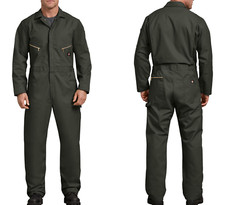 Dickies Men's XXL Deluxe Blended Long Sleeve Coveralls 2XL Olive Green New
