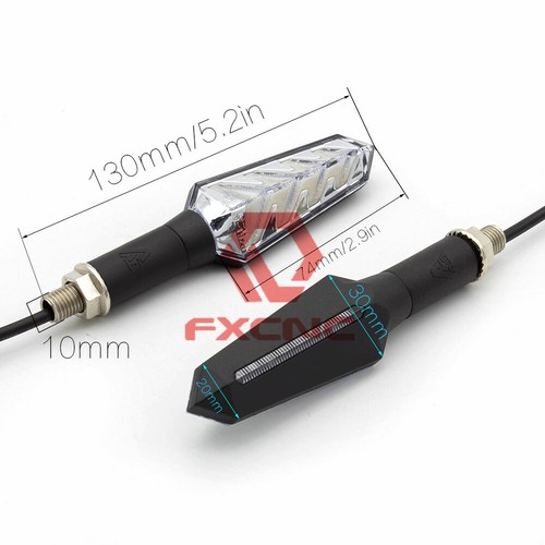 2x Universal Streetbike Motorcycle LED Turn Signal Brake light Indicator 10MM - Picture 3 of 7