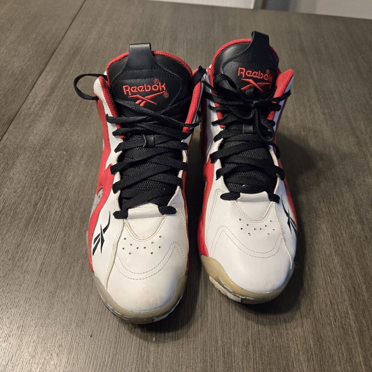 Reebok Kamikaze II 2 Mid Sneakers Cement Red Black White Reebok Kamikaze II 2 Mid Sneakers Cement Red Black White