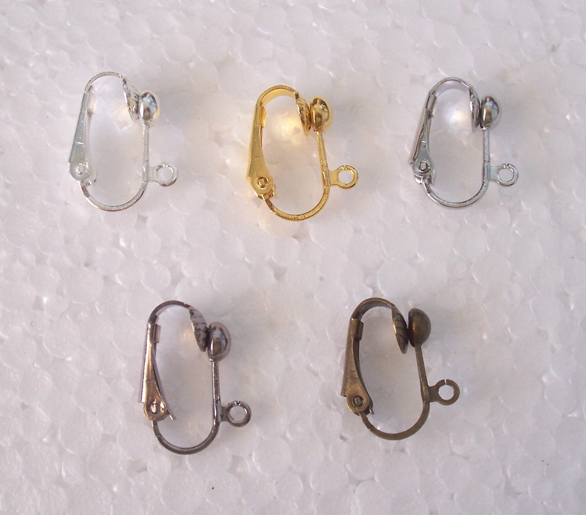 MIXED CLIP ON EARRING FINDINGS - GUNMETAL, BRONZE, SILVER, GOLD, DK SILVER,  ROSE