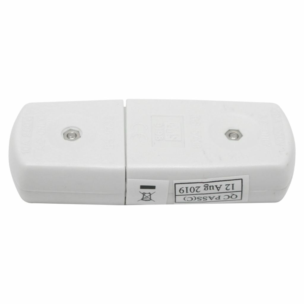 PIFCO HEAVY DUTY 3 Pin Flex Mains Power Plug Connector White Cable