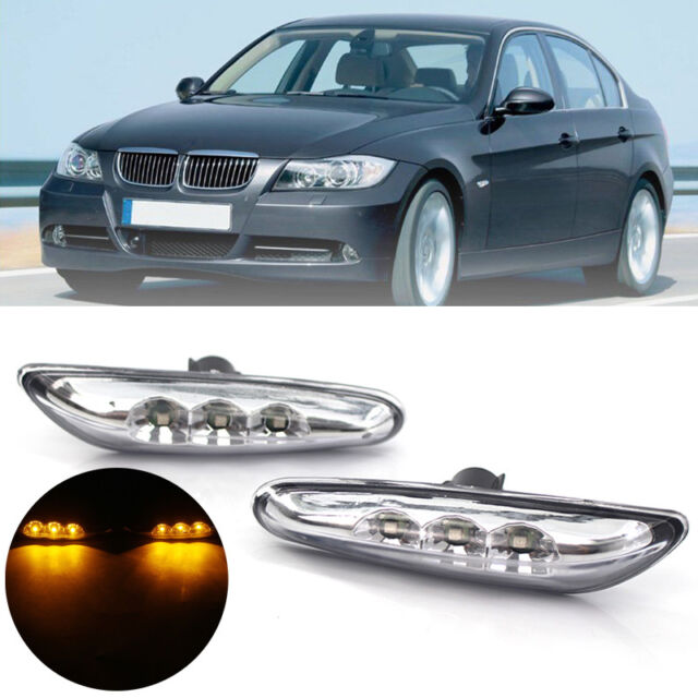 LED White Side Marker Light Turn Signal for BMW E82 E88 E60&61 E90/91/92/93 Pair 