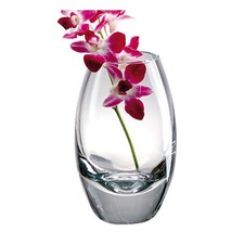 Elegant Modern European Mouth Blown Crystal Decorative Radiant Vase, 11 Inches