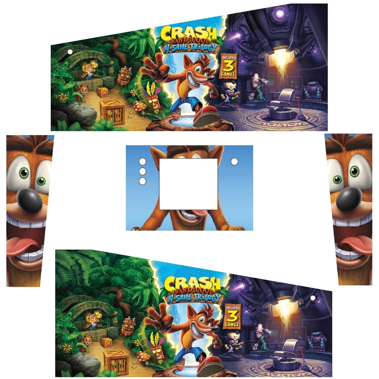 Stickers Crash Bandicoot pour Pincab afin de Sublimer votre Game Room