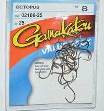 gamakatsu octopus hooks size 8 25 per pack 02106-25 value pack