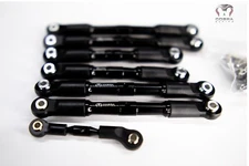 Traxxas Slash 4x4 LCG BLACK Aluminum Turnbuckles / Tie Rods FULL SET  4WD 4x4
