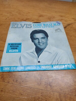Elvis ''Love Letters / Come What May'' 47-8870 1966 RARE Coming Soon Sleeve 45 RPM