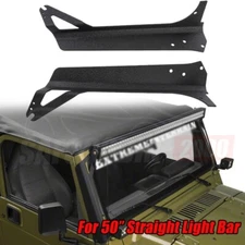52" Straight Light Bar Upper Windshield Mount Bracket For 97-06 Jeep Wrangler TJ