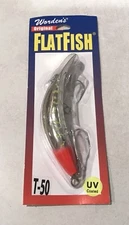 FLATFISH WORDEN’S T-50 MET SILVER FLAME CHARTREUSE 5” SALMON LURE PLUG NEW USA