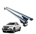 Mercedes X-Class 2017-2020 Roof Rails Cross Bar Pair Silver Heavy Duty Aluminium