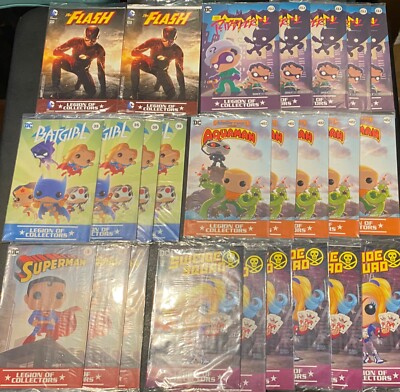 SEALED LOT 25 DC Legion Of Collectors Funko Superman Batgirl Flash Suicide Squad