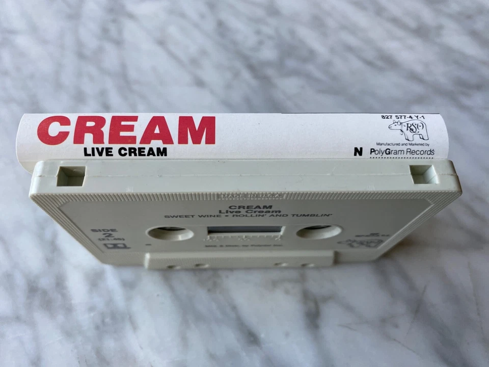 Cream Live Cream CASSETTE Tape 1972 RSO 827577-4 Y-1 Eric Clapton, The Yardbirds - Image 3 of 3