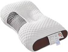 3D Honeycomb Neck Pillow, Knitted Cotton Sleep & Spa Support Pillow - 1 Pack