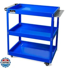 FITHOIST 3-Tier Rolling Tool Cart, Thickened 440LBS Metal Mechanic Tool Cart 