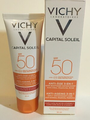 VICHY IDEAL SOLEIL SUN CARE FACE ANTI AGEING 3 IN 1 ANTIOXIDANT CARE SPF50 50ML
