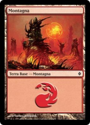 MTG MOUNTAIN FOIL ITALIAN EXC - MONTAGNA 172 - NPH - MAGIC