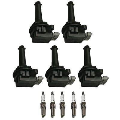 Fits Volvo C30 C70 S40 UF517 5PCS Ignition Coil Pack and Iridium Spark Plug