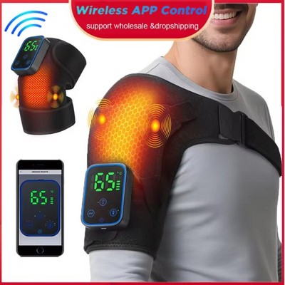 Cordless Heating Vibration Knee Shoulder Massager, APP Control, 3 Levels  Timer