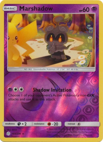 Marshadow - 103/236 - Rare - Reverse Holo (Hp) Cosmic Eclipse - Psychic Pokémon