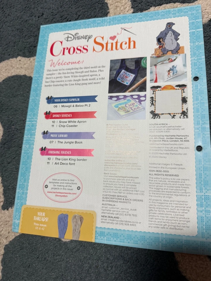 Hachette Disney Cross Stitich Issue 6 Jungle Book Snow White Lion King - Image 2 of 4