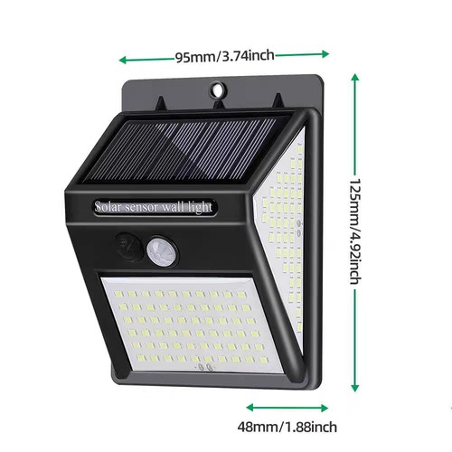 Solar Lights Outdoor, 3 Modes/144 LEDs Solar Motion Sensor Security Lights Wi... - Picture 4 of 8