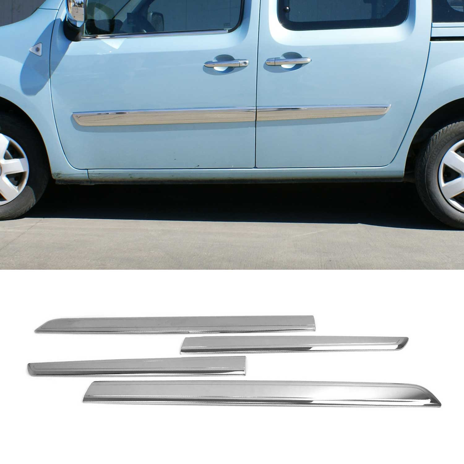 Baguette de porte latérale Kangoo anti rayure en acier inoxydable pour masquer les chocs