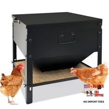 Chicken Feeder No Waste, Large Capacity Poultry Feeder, Adjustable Metal
