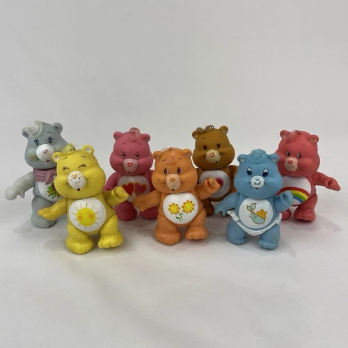 Vintage AGC Care Bears Poseable 1983/84 PVC Figures 3” Lot Of 7