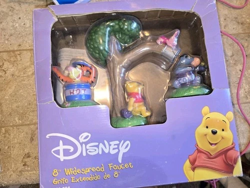 Walt Disney Winnie The Pooh 8” Faucet 3pc Set Tigger Eyeore Piglet Hot Cold Kids