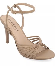 Journee Collection Women's Vanita Stiletto Strappy Dress Sandals Color Taupe 9 M