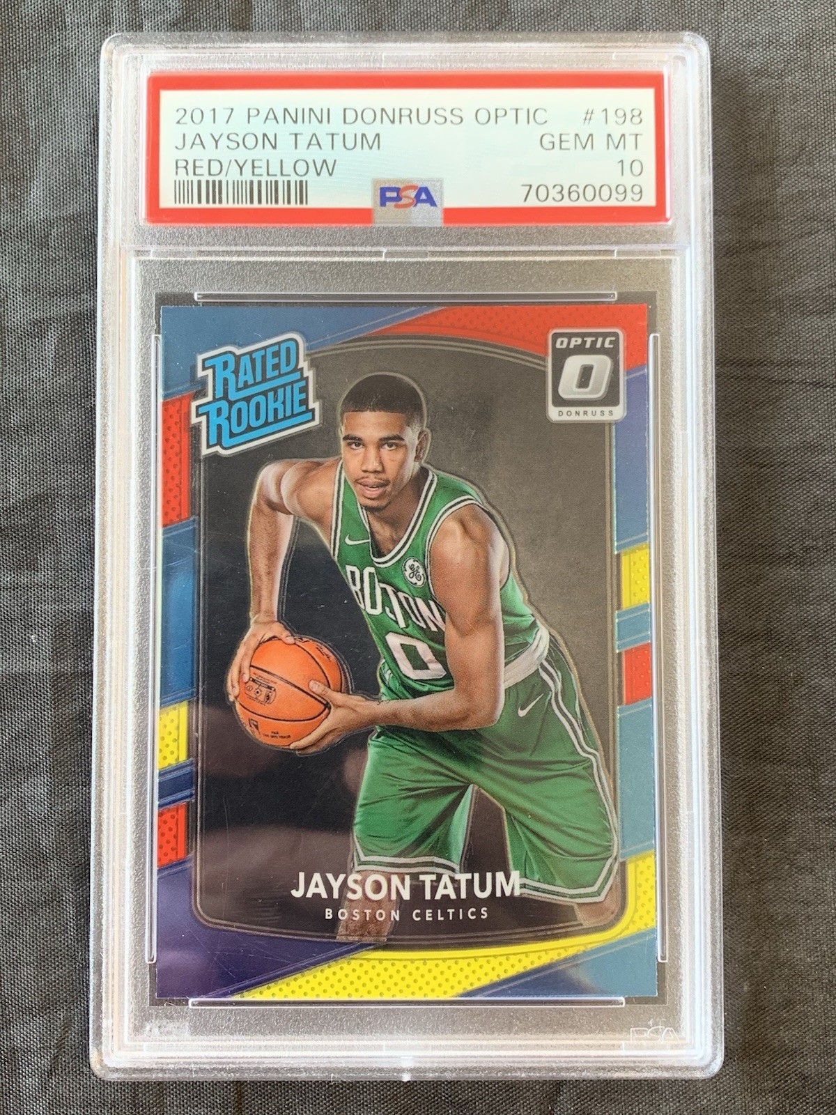 2017 Jayson Tatum Panini Donruss Optic Red/Yellow #198 Card - PSA 10 Gem Mint