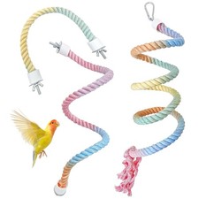3 Pcs Bird Rope Perches Gradient Colorful Bendable Climbing Rope Ladders Swin...
