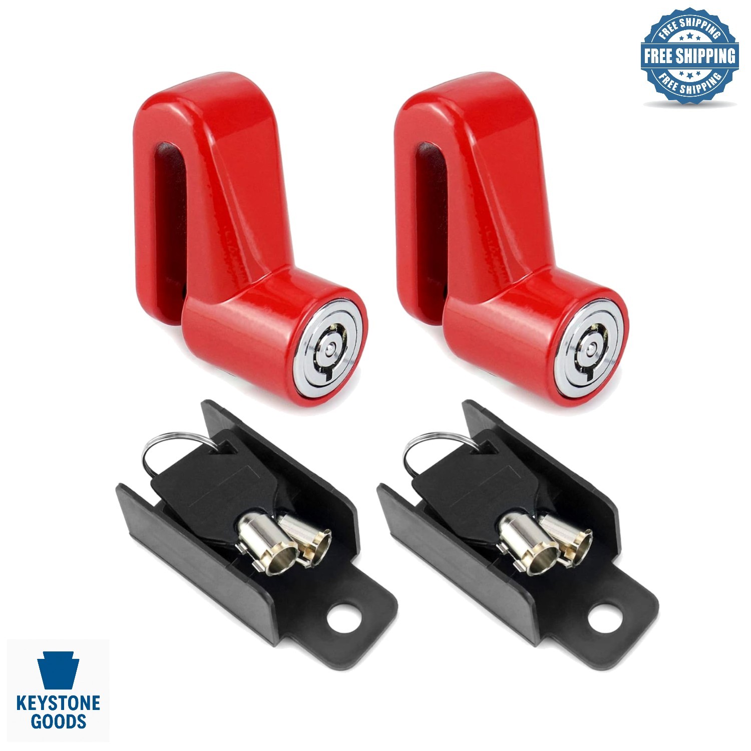 2 Pack Motorcycle & Bike Disc Brake Lock Set, Weatherproof Alloy Steel Securi...