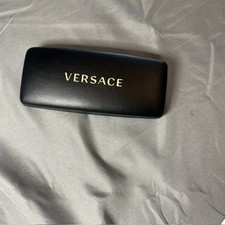 Versace Black Hard Shell Sunglasses Case Gold Logo Eyewear Protector Luxury
